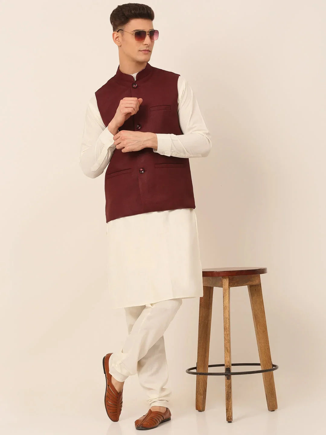 Maroon Cotton Solid Indian Wear JOKPWC_W-F_4046Maroon | DesiQlo