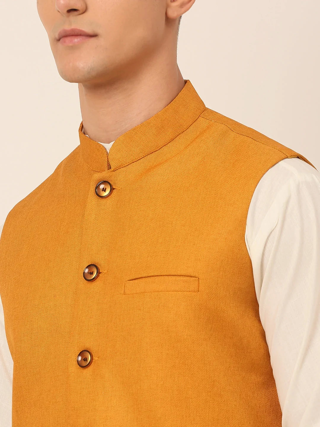 Yellow Cotton Solid Indian Wear JOKPWC_W-F_4046Mustard | DesiQlo