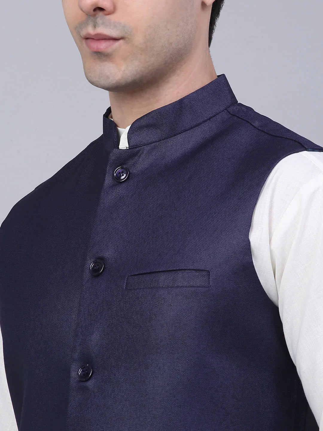 Blue Cotton Solid Indian Wear JOKPWC_W-F_4046Navy | DesiQlo
