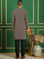 Sequin Embroidered Pure Cotton Kurta with Pyjamas-JOKP-B-P