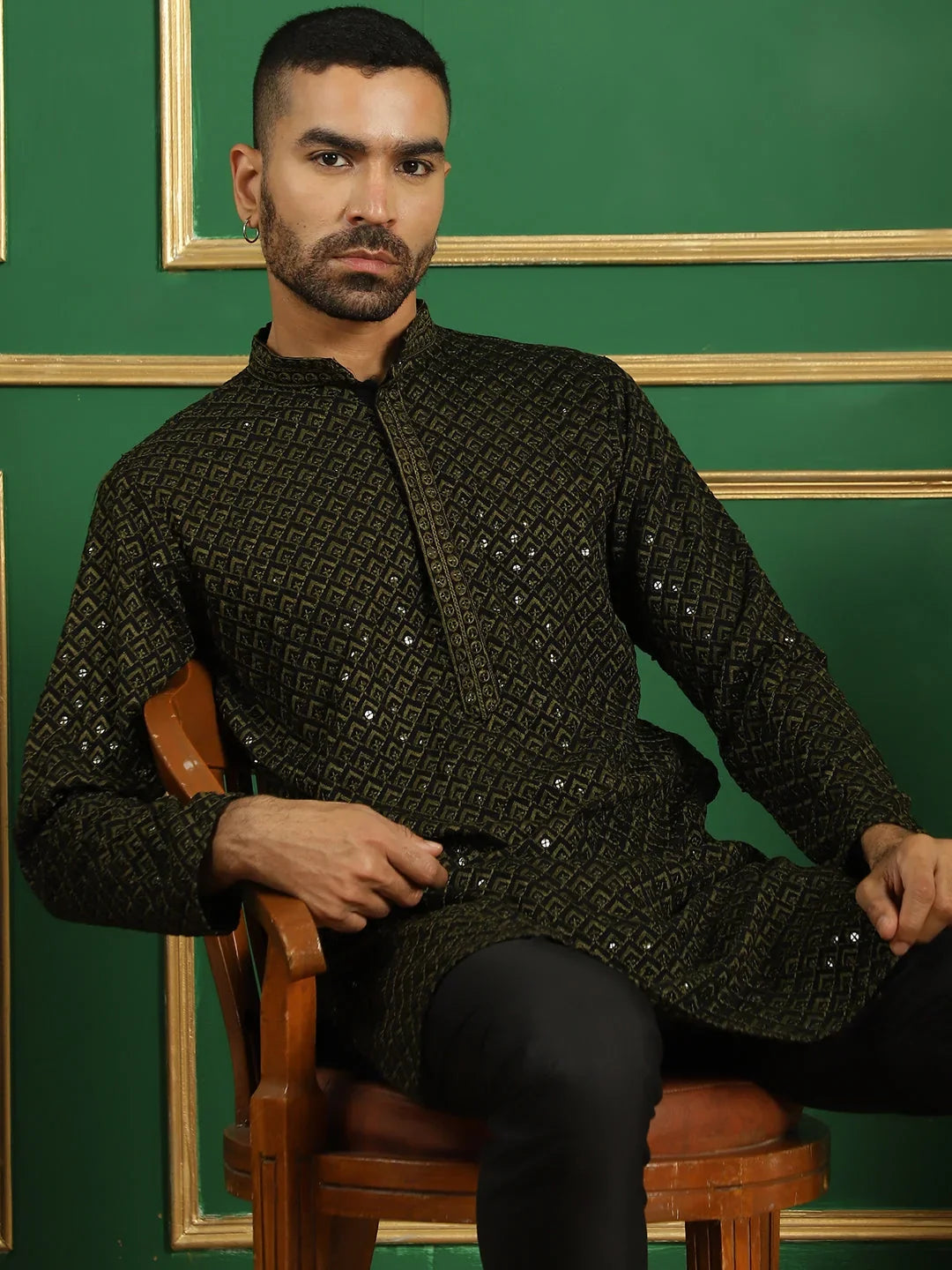 Green Cotton Solid Indian Wear JOKP_B-P_5004Mehndi | DesiQlo