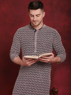 Sequin Embroidered Pure Cotton Kurta with Pyjamas-PKS
