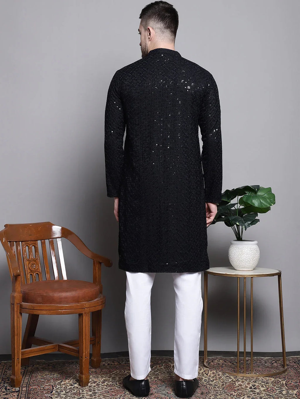 Sequin Embroidered Pure Cotton Styled with Pyjamas