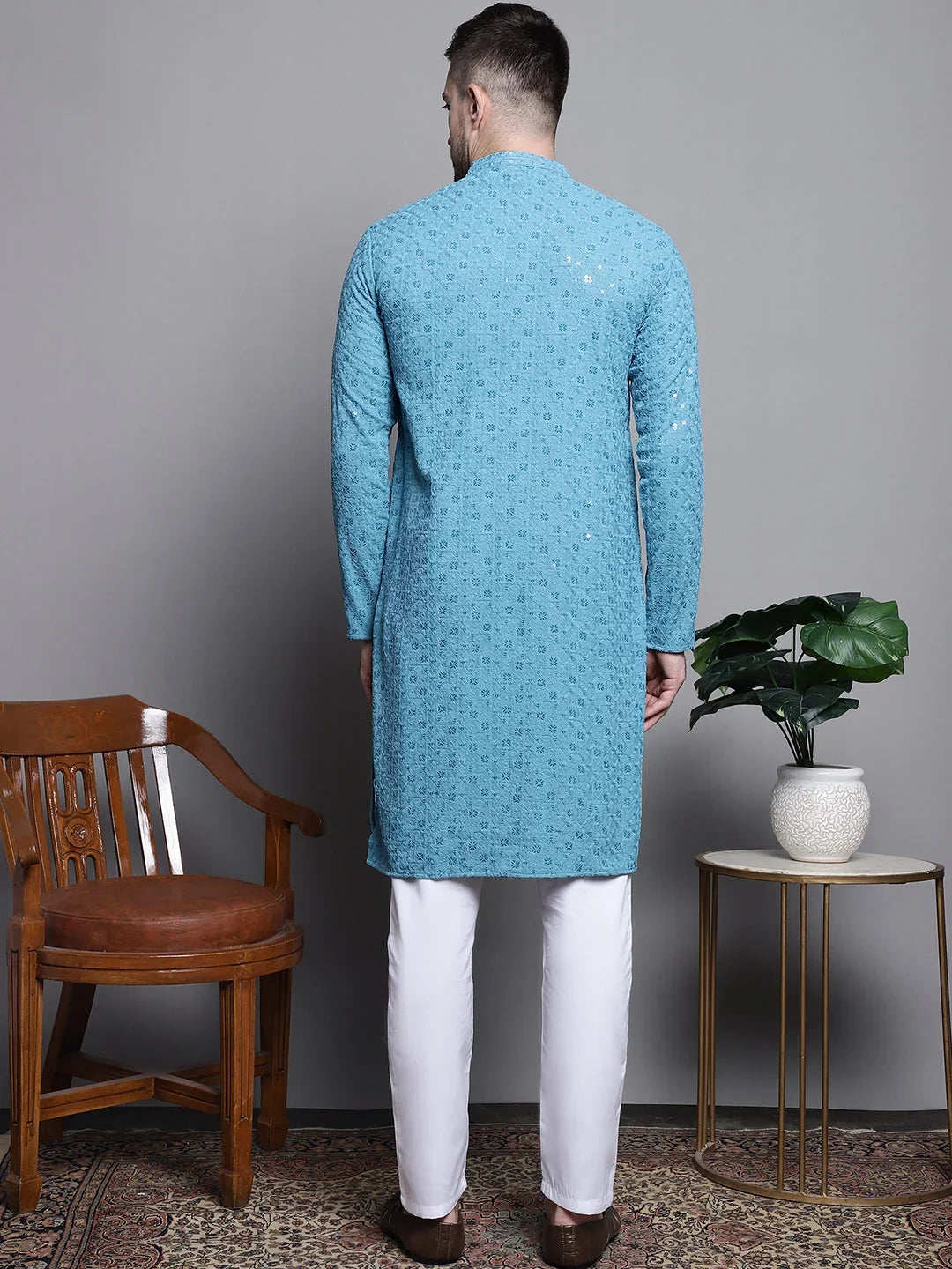 Blue Cotton Solid Indian Wear JOKP_P_5006Blue | DesiQlo