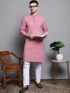 Sequin Embroidered Pure Cotton Kurta with Pyjamas-JOKPQ