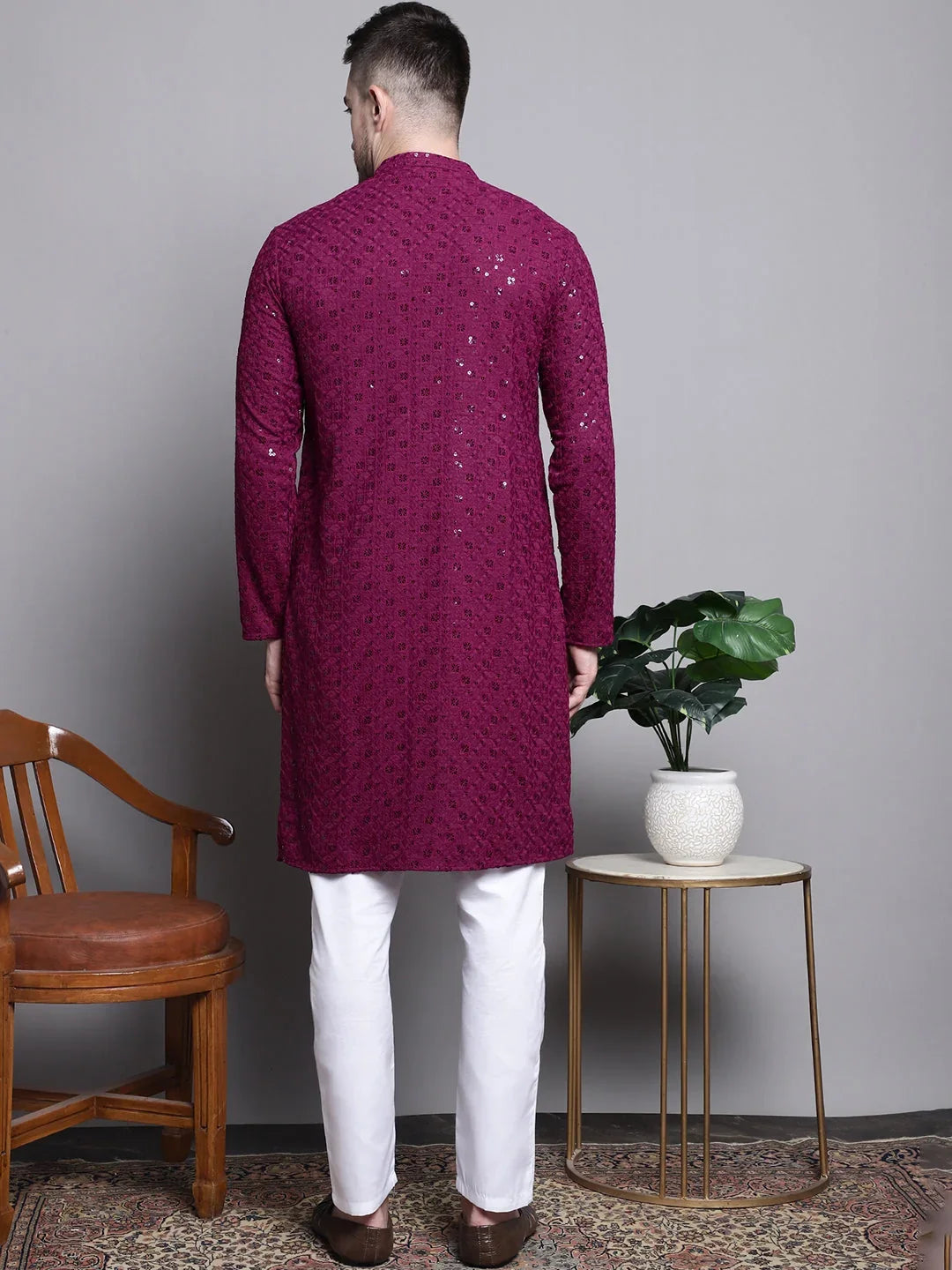 Purple Cotton Solid Indian Wear JOKP_P_5006Purple | DesiQlo