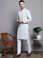 Sequin Embroidered Pure Cotton Kurta with Pyjamas-5008