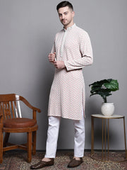 Sequin Styled Embroidered Pure Cotton Kurta with Pyjamas