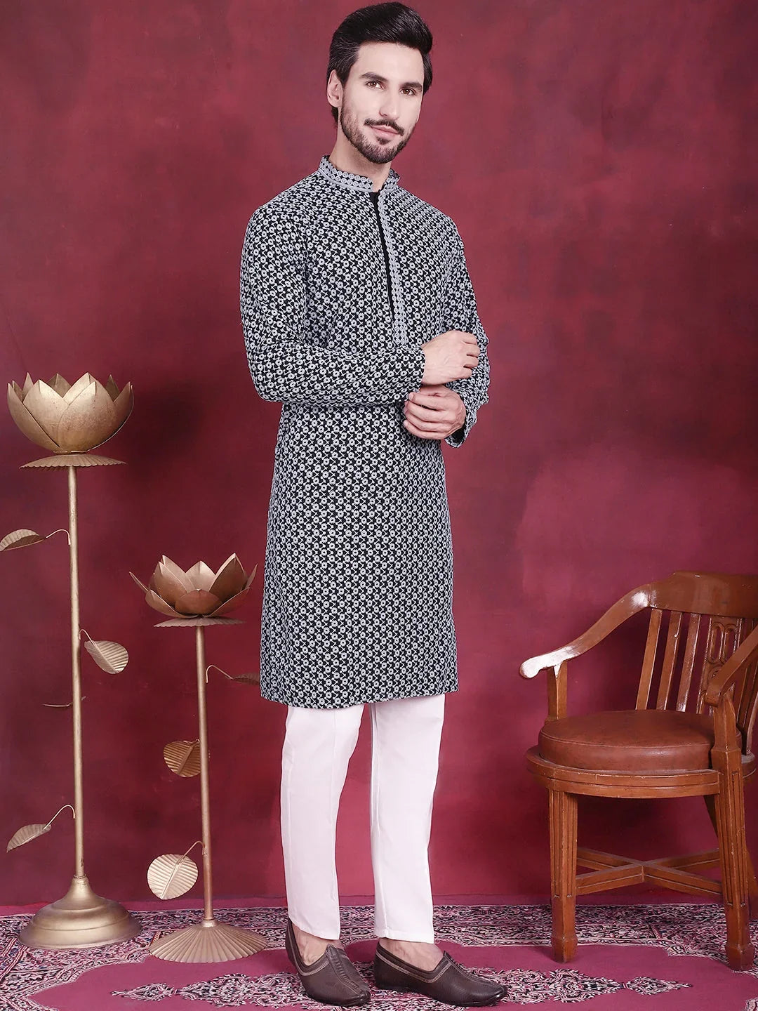 Grey Rayon Solid Indian Wear JOKP_P_5013Grey | DesiQlo