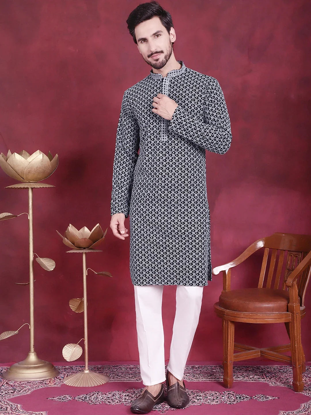 Grey Rayon Solid Indian Wear JOKP_P_5013Grey | DesiQlo
