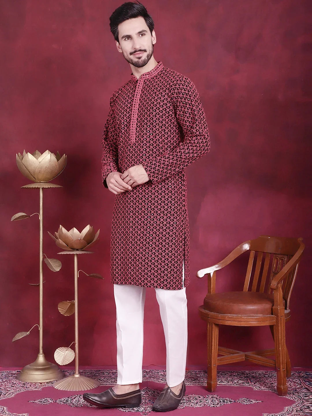 Purple Rayon Solid Indian Wear JOKP_P_5013Magenta | DesiQlo