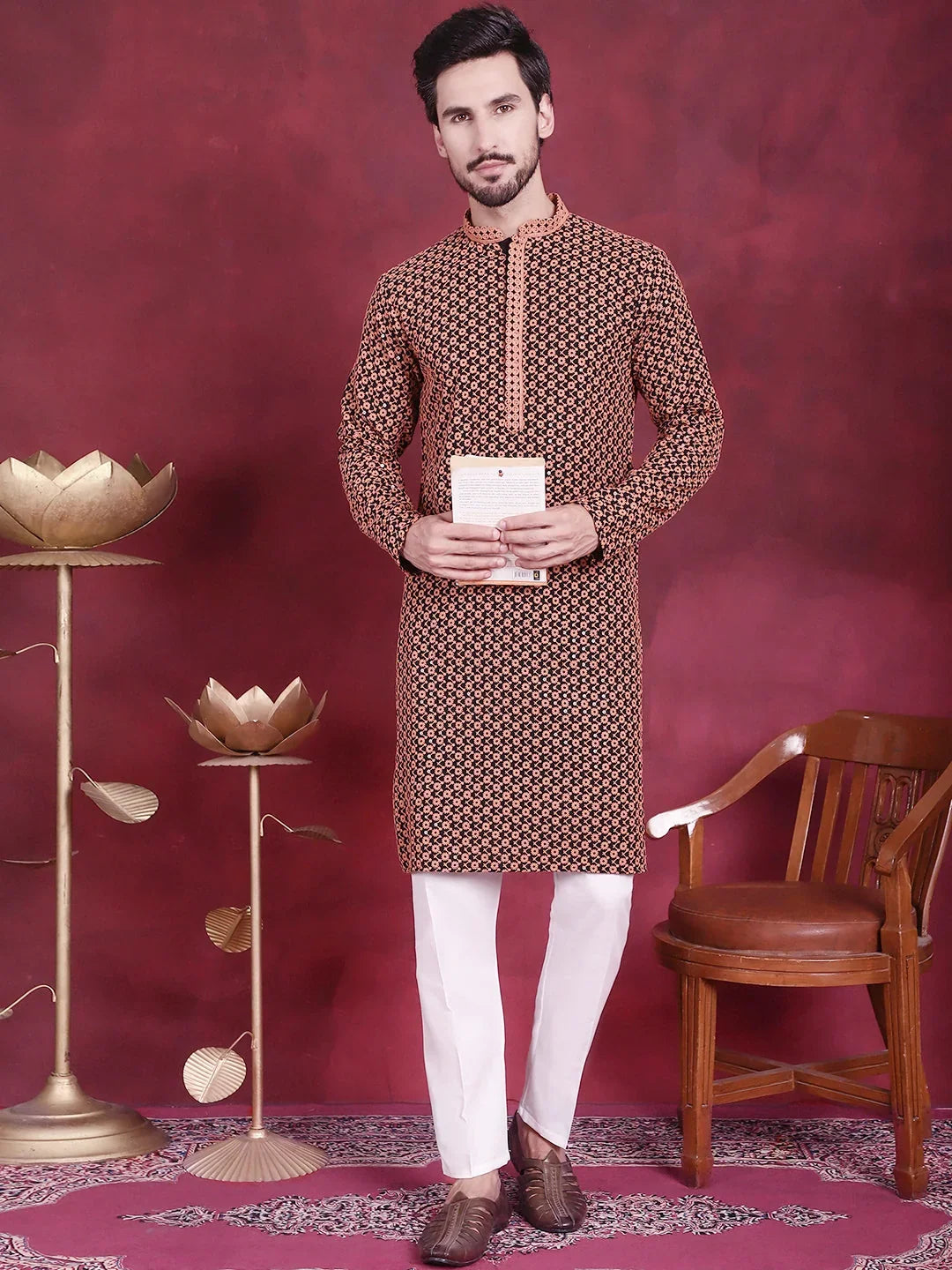 Orange Rayon Solid Indian Wear JOKP_P_5013Orange | DesiQlo