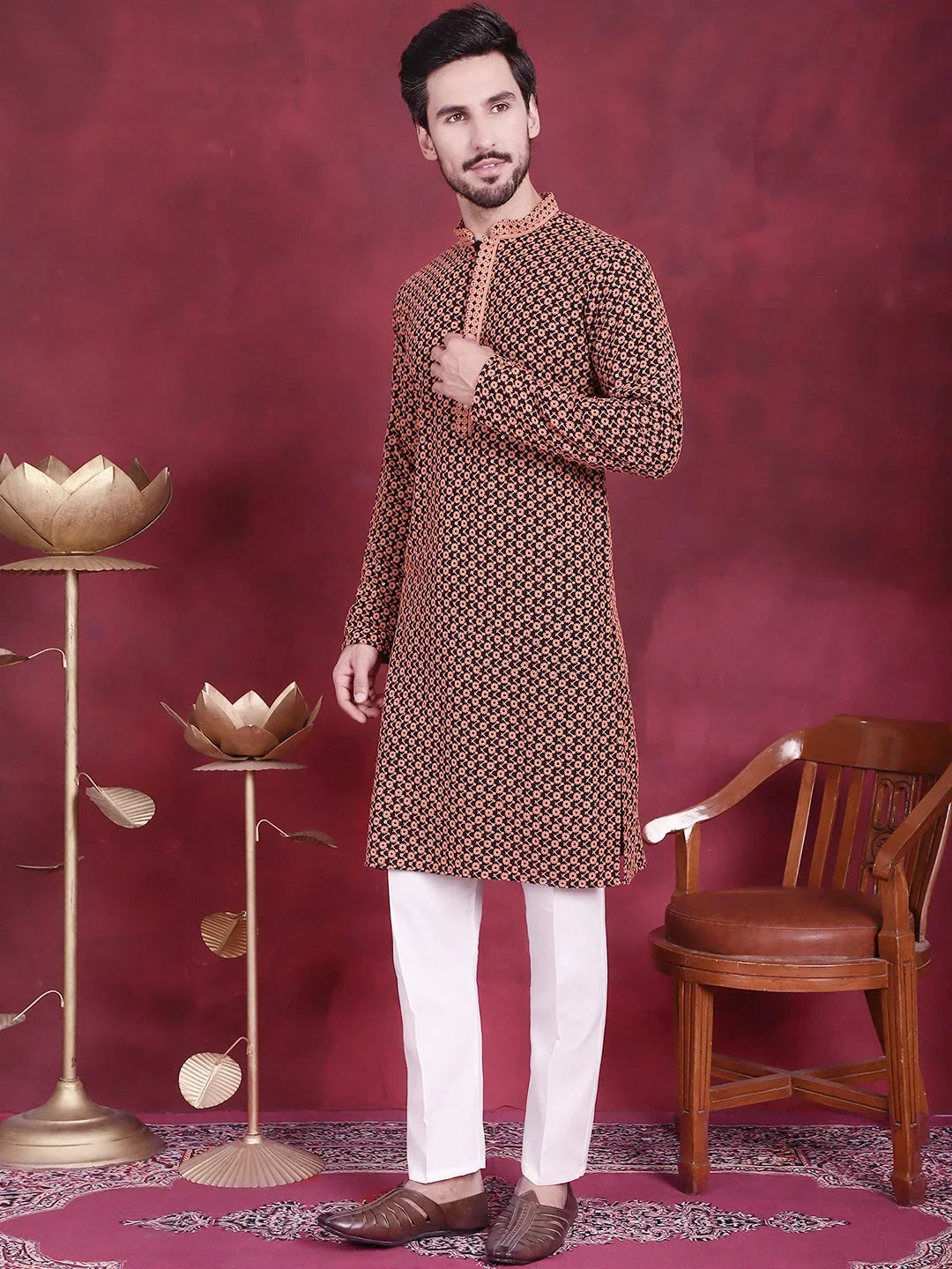 Orange Rayon Solid Indian Wear JOKP_P_5013Orange | DesiQlo