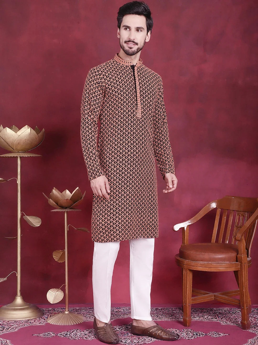 Orange Rayon Solid Indian Wear JOKP_P_5013Orange | DesiQlo