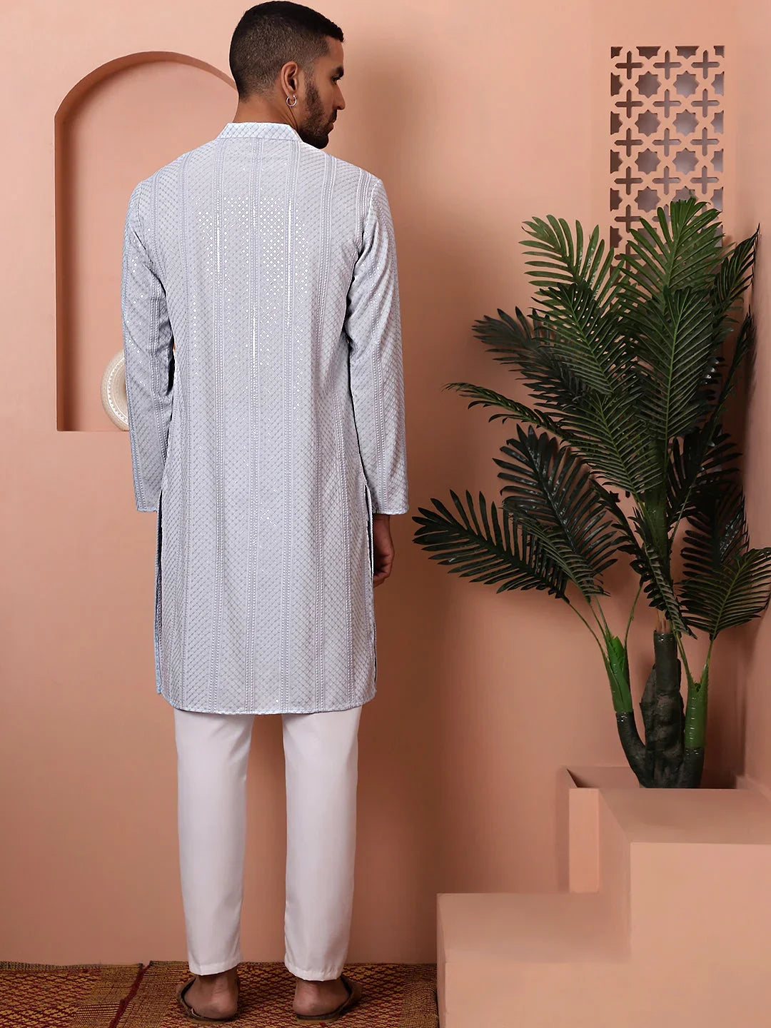 Grey Rayon Solid Indian Wear JOKP_P_5015Light-Grey | DesiQlo