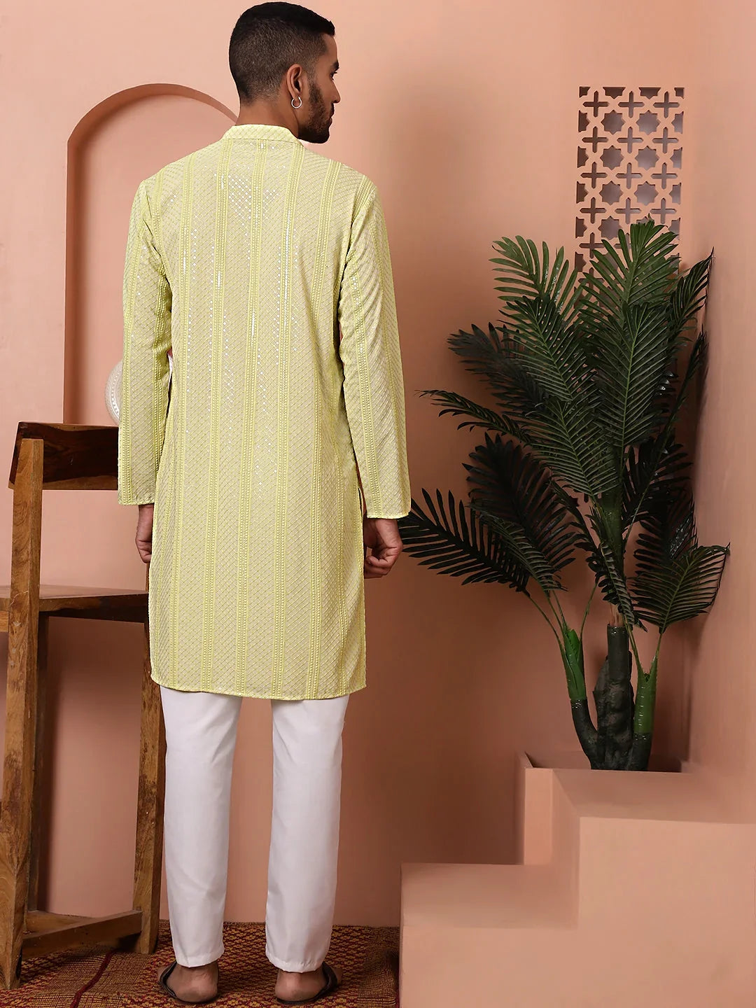 Yellow Rayon Solid Indian Wear JOKP_P_5015Lime | DesiQlo