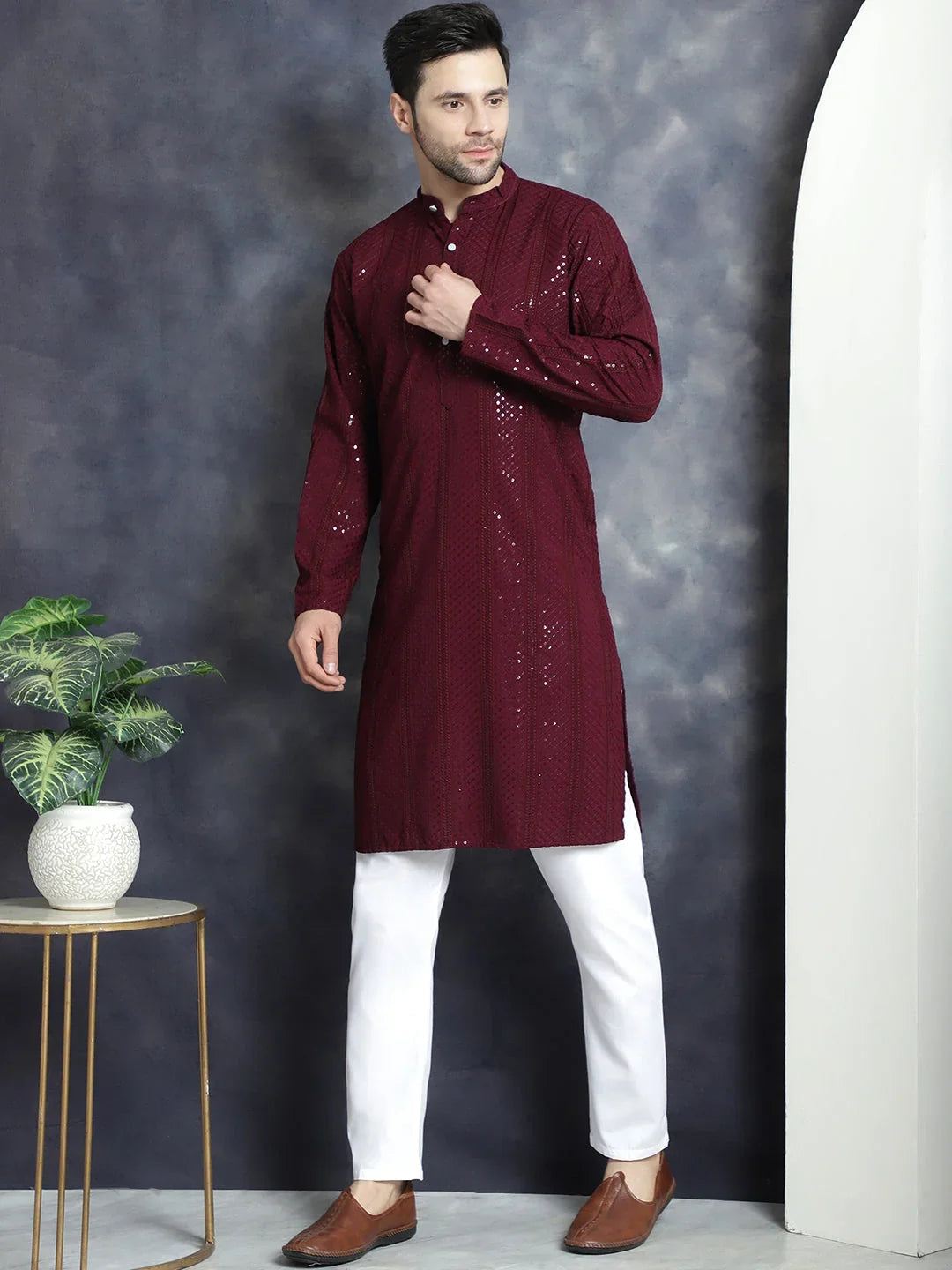 Purple Rayon Solid Indian Wear JOKP_P_5015Purple | DesiQlo