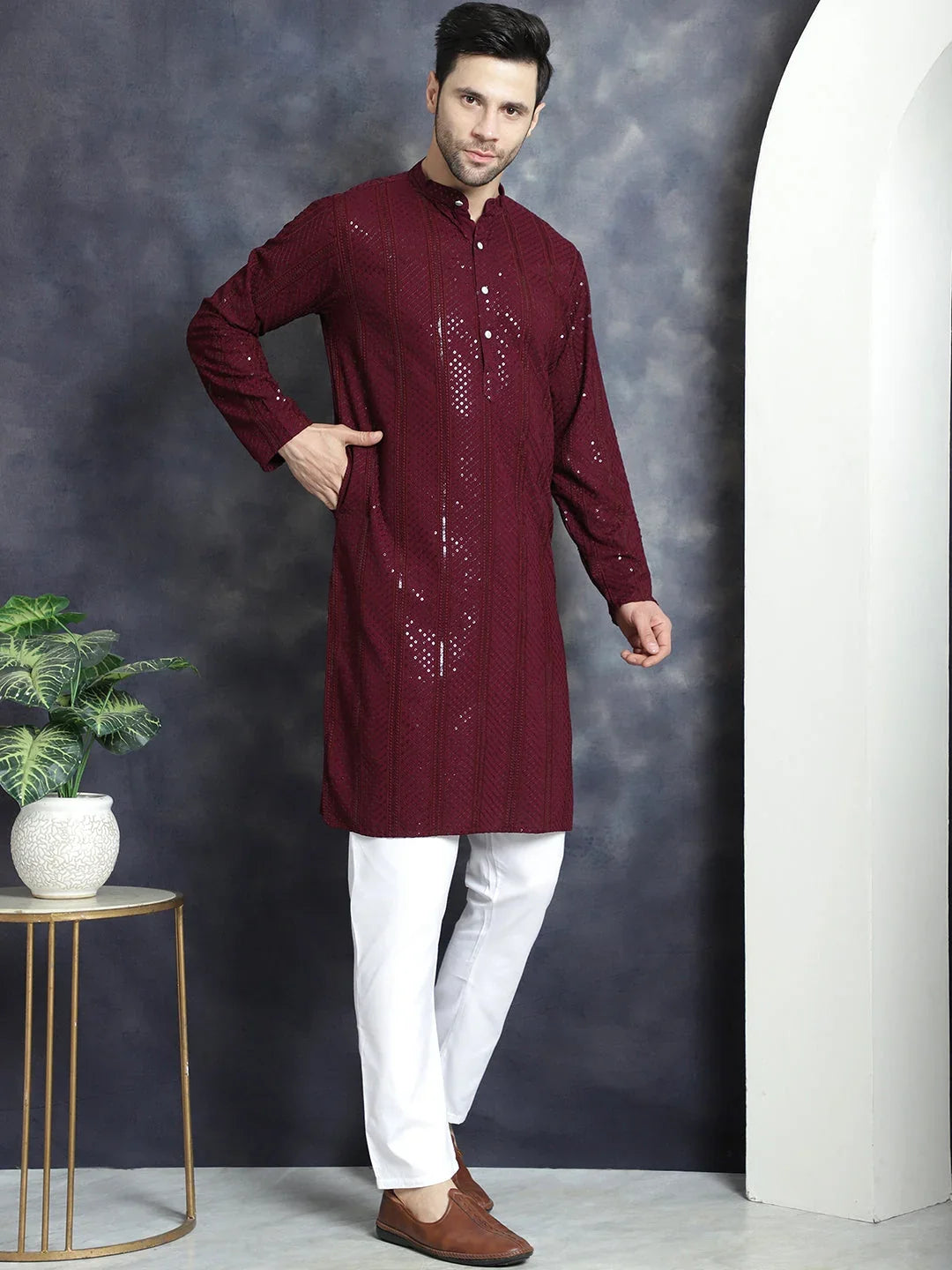 Purple Rayon Solid Indian Wear JOKP_P_5015Purple | DesiQlo