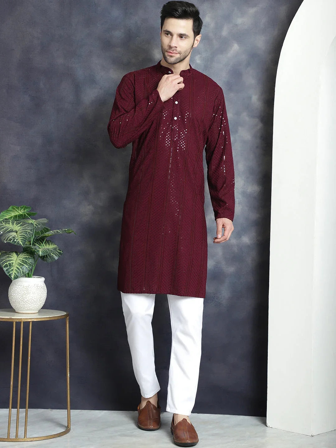 Purple Rayon Solid Indian Wear JOKP_P_5015Purple | DesiQlo