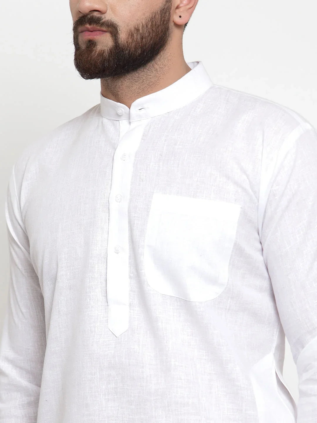 White Cotton Solid Indian Wear KO_501White | DesiQlo