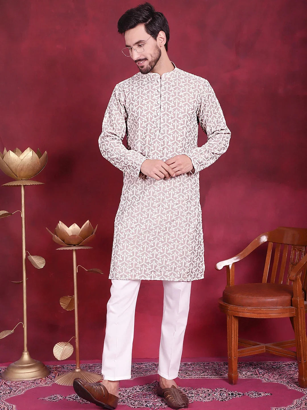 Grey Cotton Solid Indian Wear JOKP_5020Grey | DesiQlo