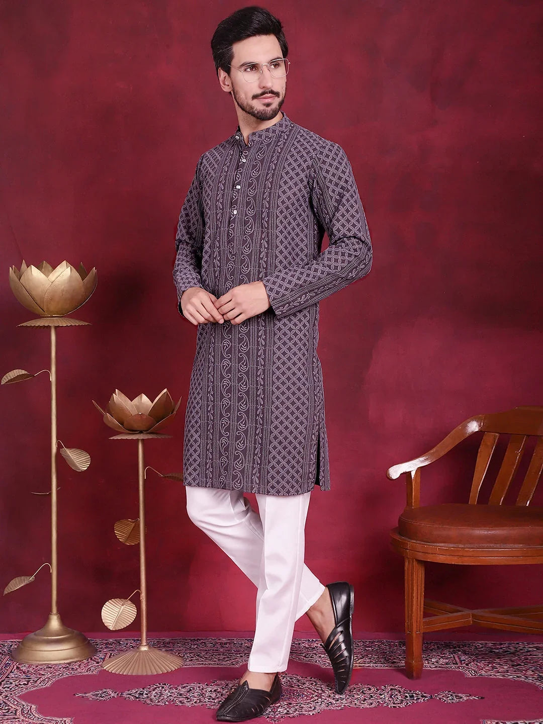 Grey Polyester Solid Indian Wear JOKP_5021Grey | DesiQlo