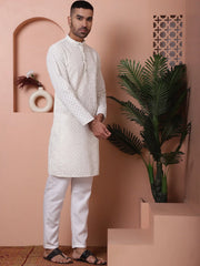 Men's Embroidered Kurta Pyjama Set-JOKP-P
