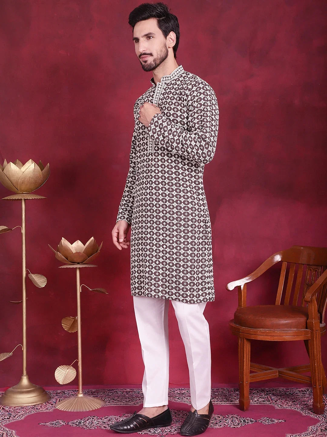 Brown Rayon Solid Indian Wear JOKP_5023Brown | DesiQlo