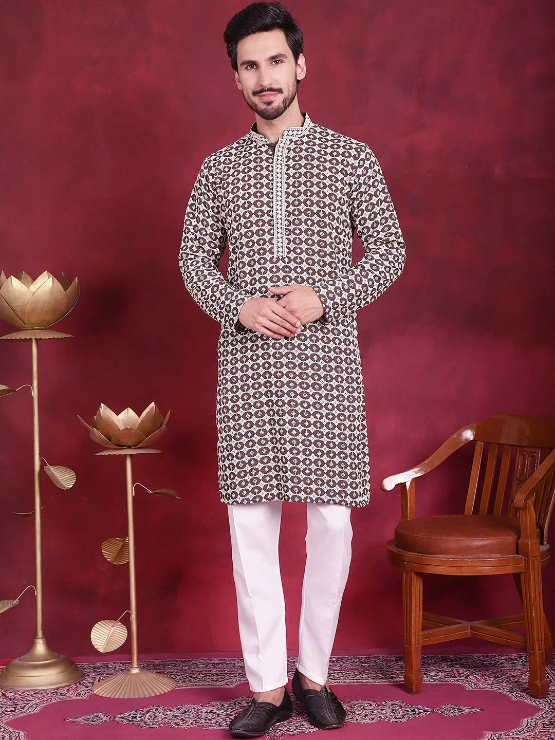 Brown Rayon Solid Indian Wear JOKP_5023Brown | DesiQlo