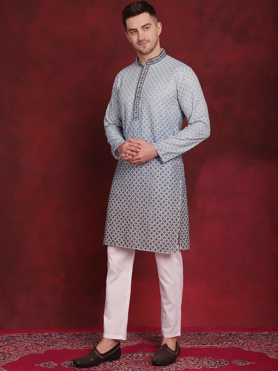 Blue Rayon Solid Indian Wear JOKP_P_5025Blue | DesiQlo