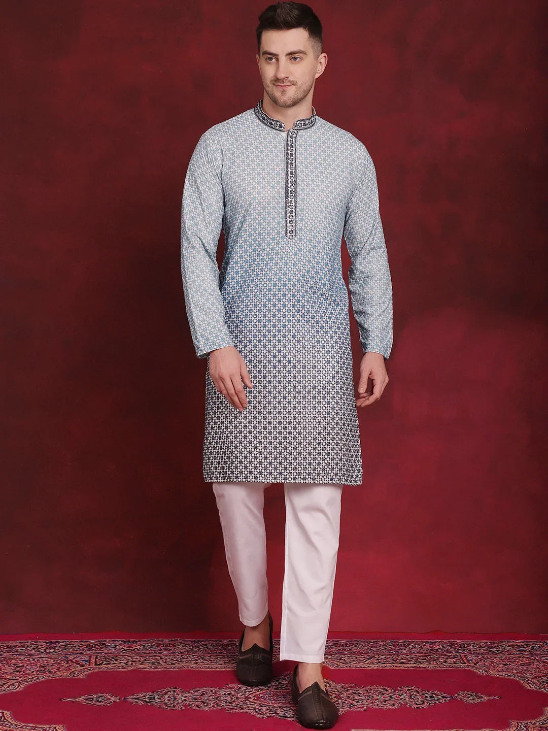 Blue Rayon Solid Indian Wear JOKP_P_5025Blue | DesiQlo