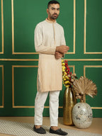 Men's Sequins Good Embroidered Kurta with Pyjama-JOKP-P