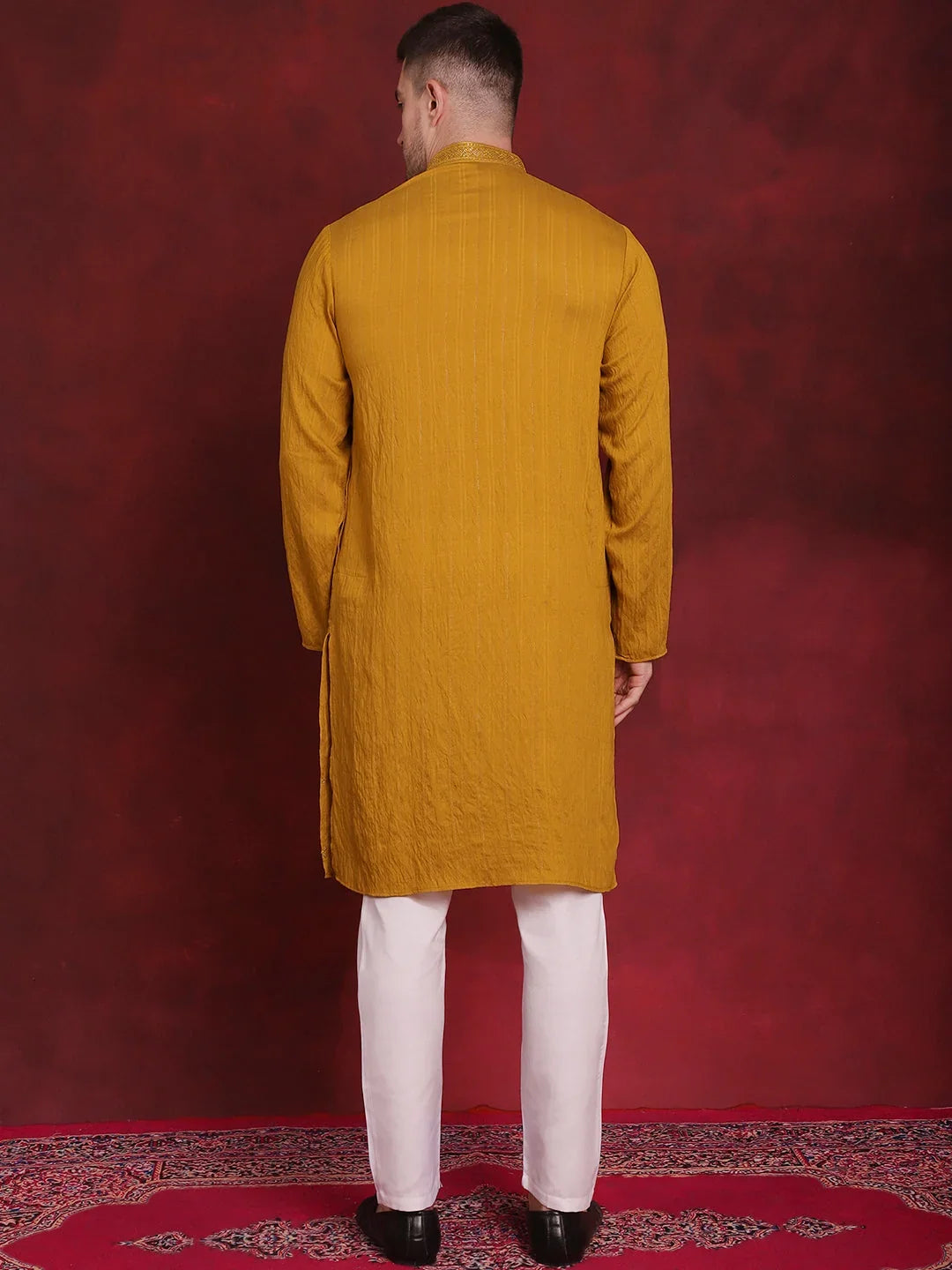 Yellow Cotton Solid Indian Wear JOKP_P_5030Mustard | DesiQlo