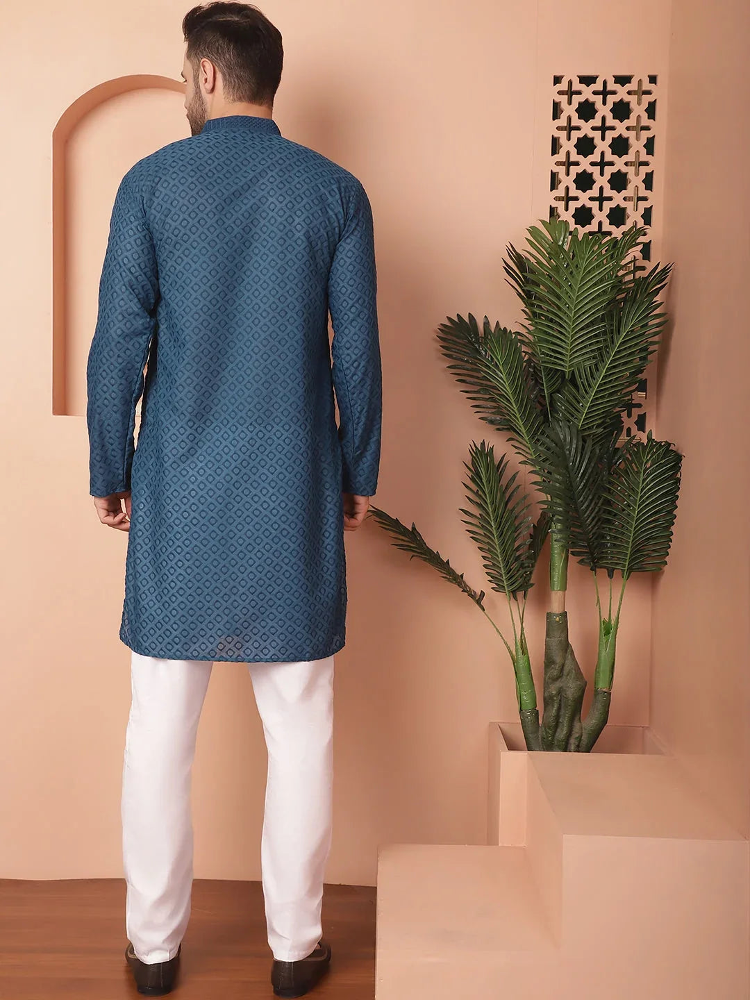 Chikankari Pure Cotton Kurta with Churidar-JOKP-PO