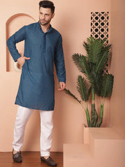Chikankari Pure Cotton Kurta with Churidar-JOKP-PO