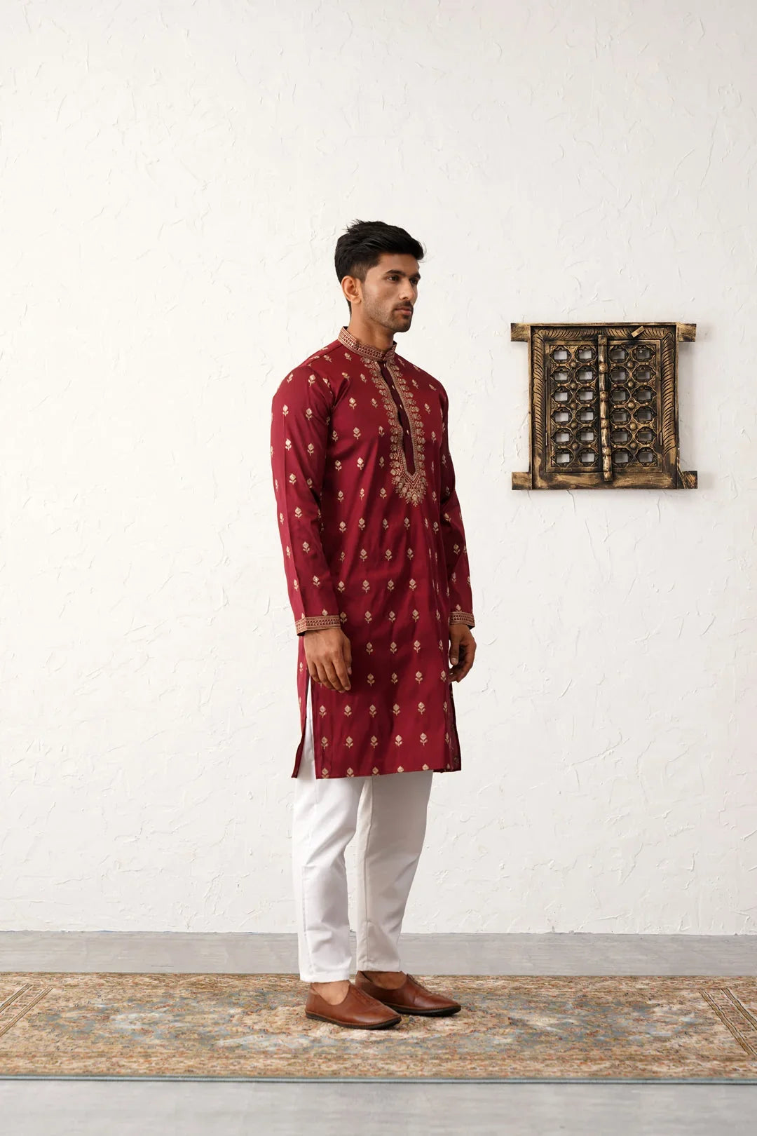 Maroon Cotton Solid Indian Wear JOKP_P_5042Maroon | DesiQlo