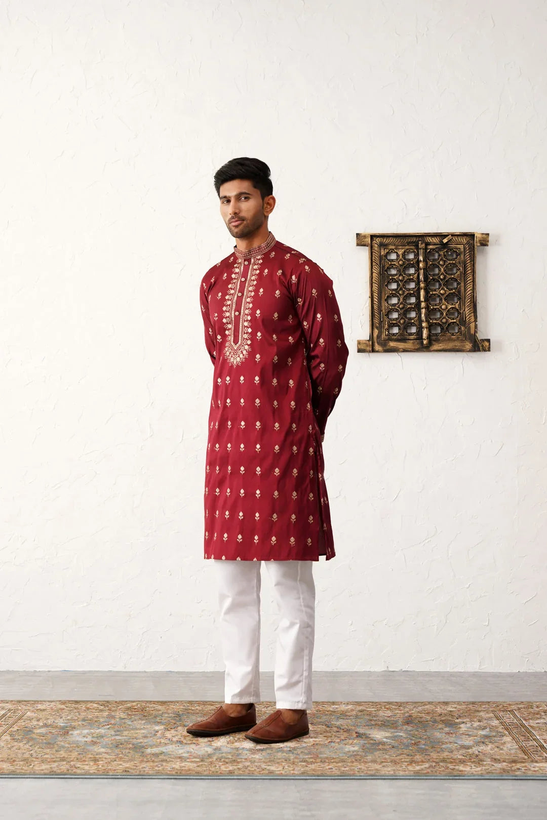 Maroon Cotton Solid Indian Wear JOKP_P_5042Maroon | DesiQlo