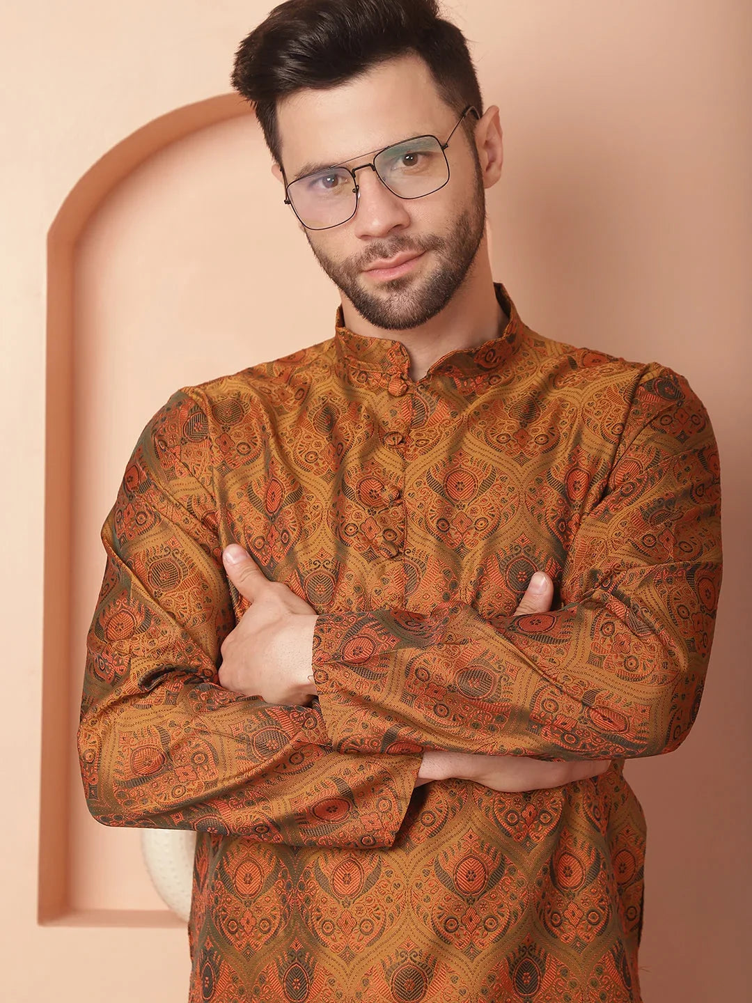 Yellow Silk Solid Indian Wear KO_5043Mustard | DesiQlo