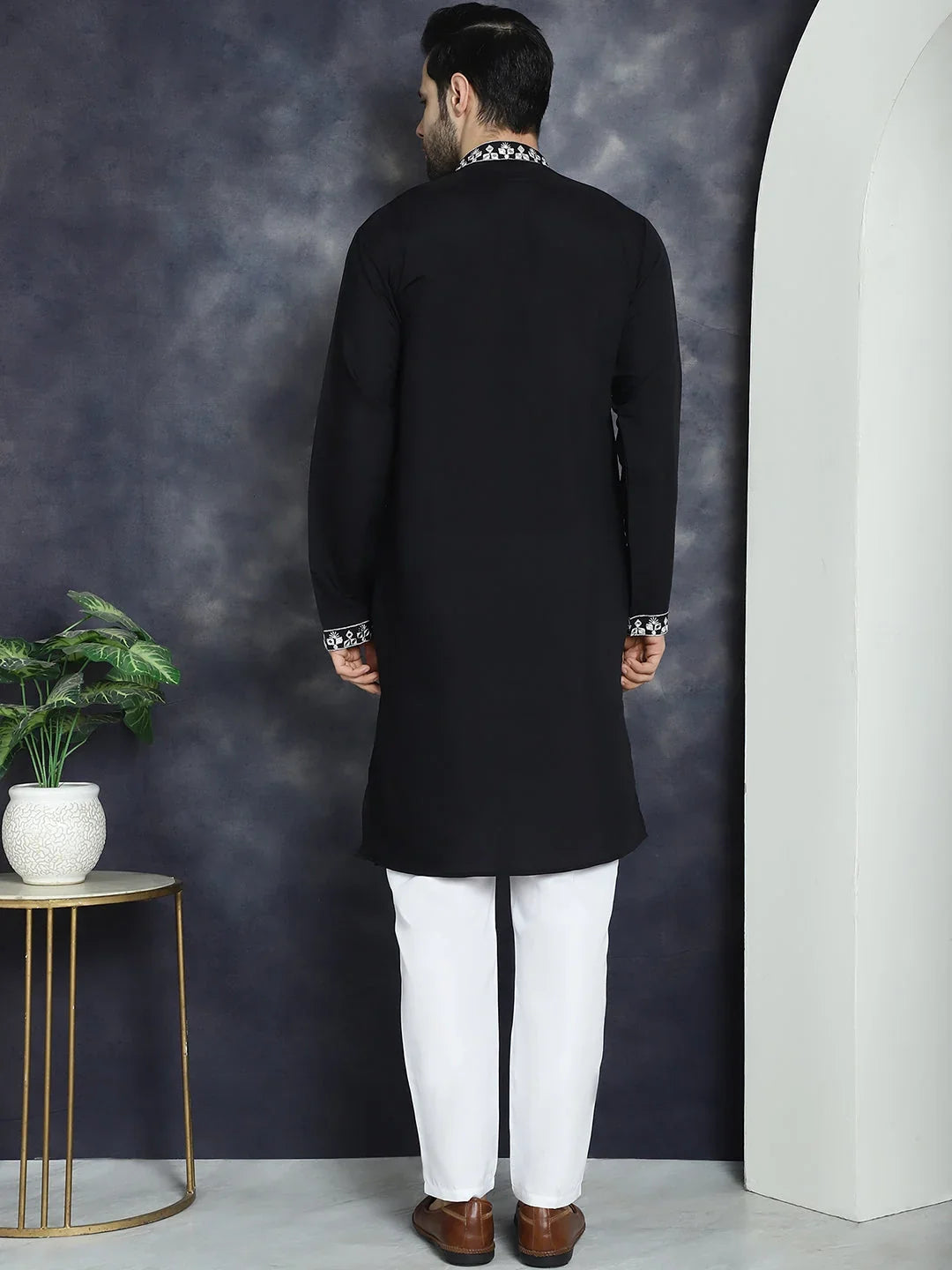 Black Cotton Solid Indian Wear JOKP_P_5045Black | DesiQlo