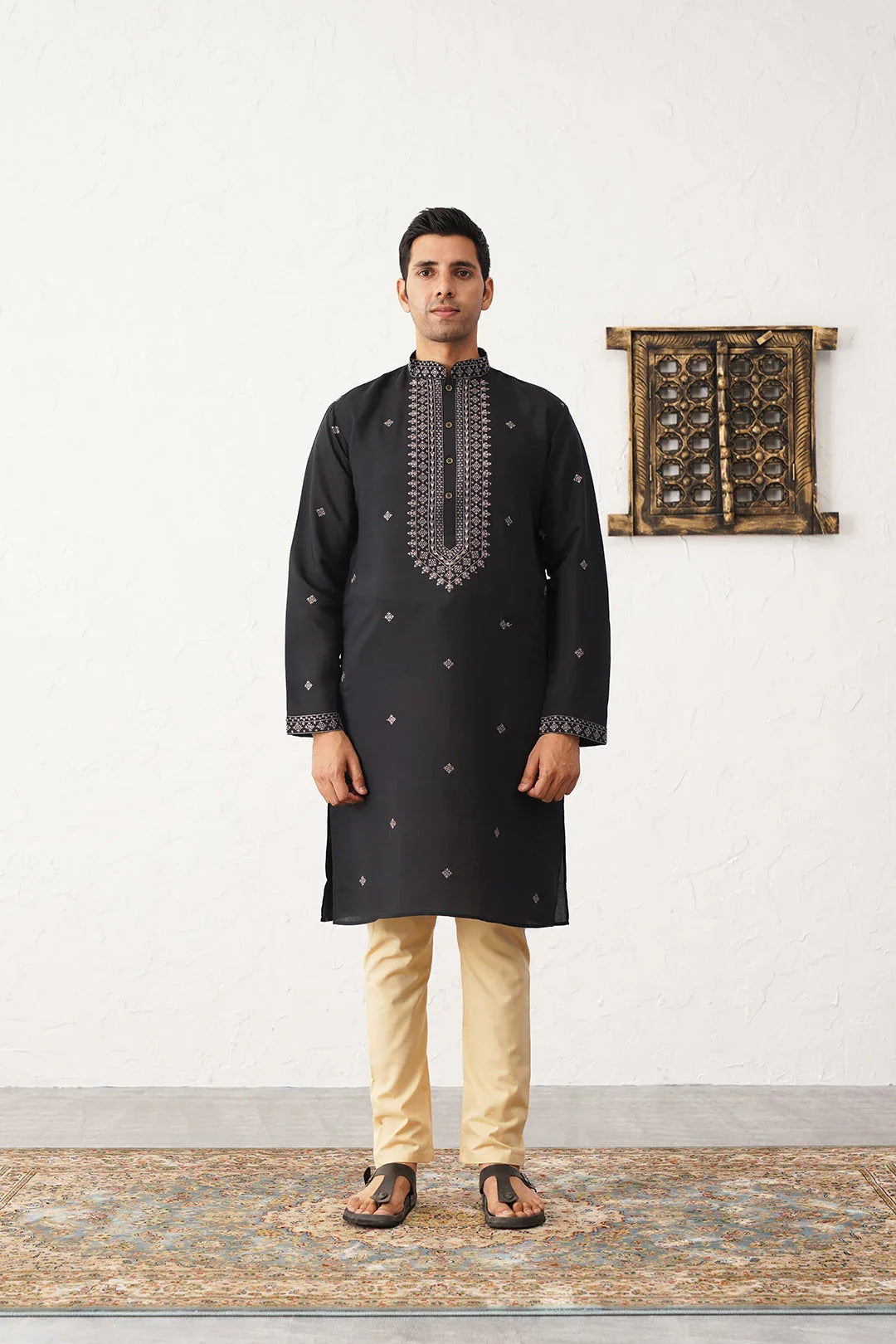 Black Cotton Solid Indian Wear JOKP_P_5046Black | DesiQlo