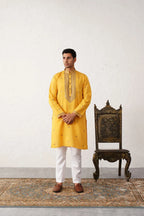 Men's Sequins Embroidered Kurta With Pyjama-JOKP-PJ