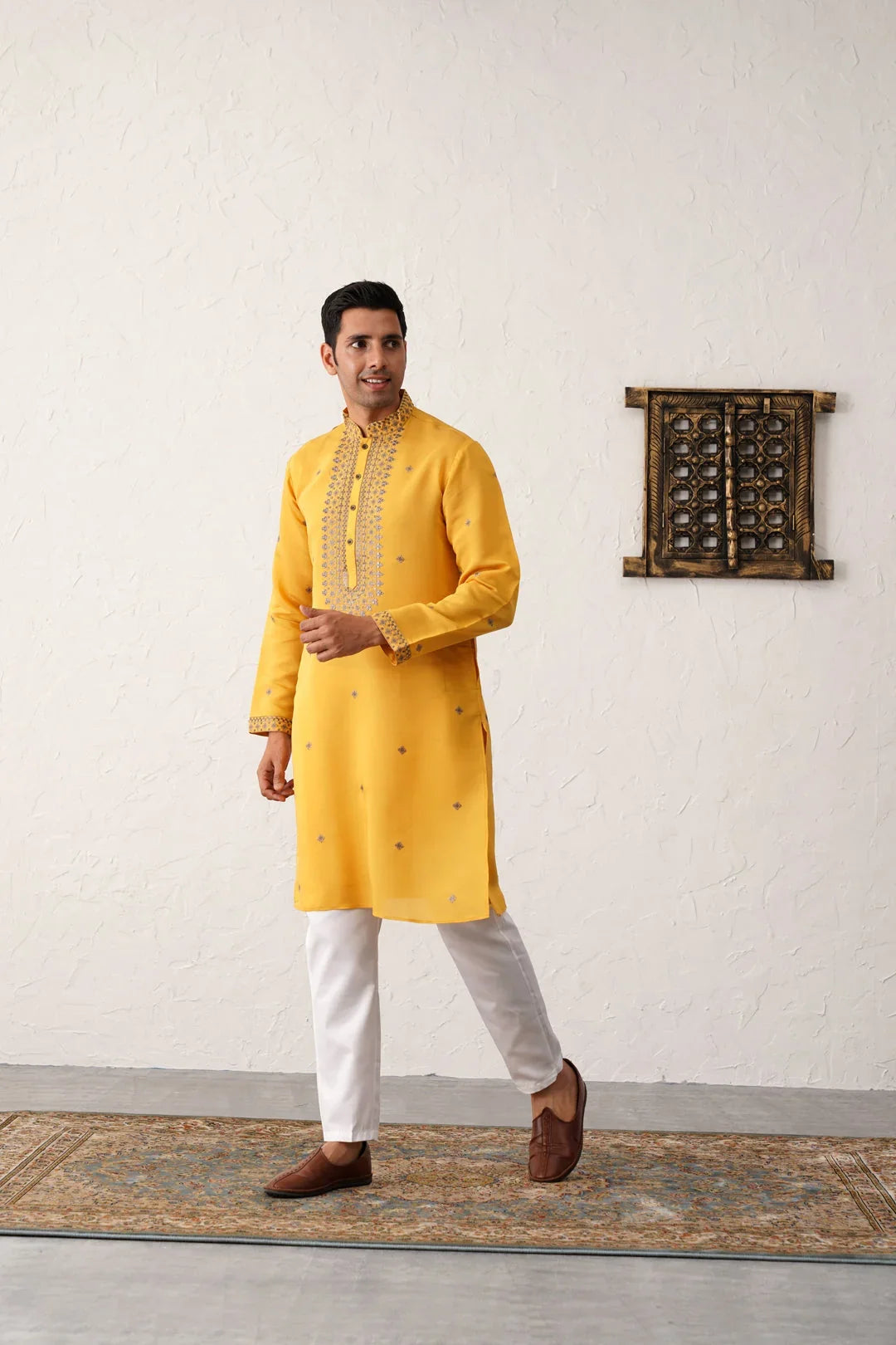 Yellow Cotton Solid Indian Wear JOKP_P_5046Yellow | DesiQlo