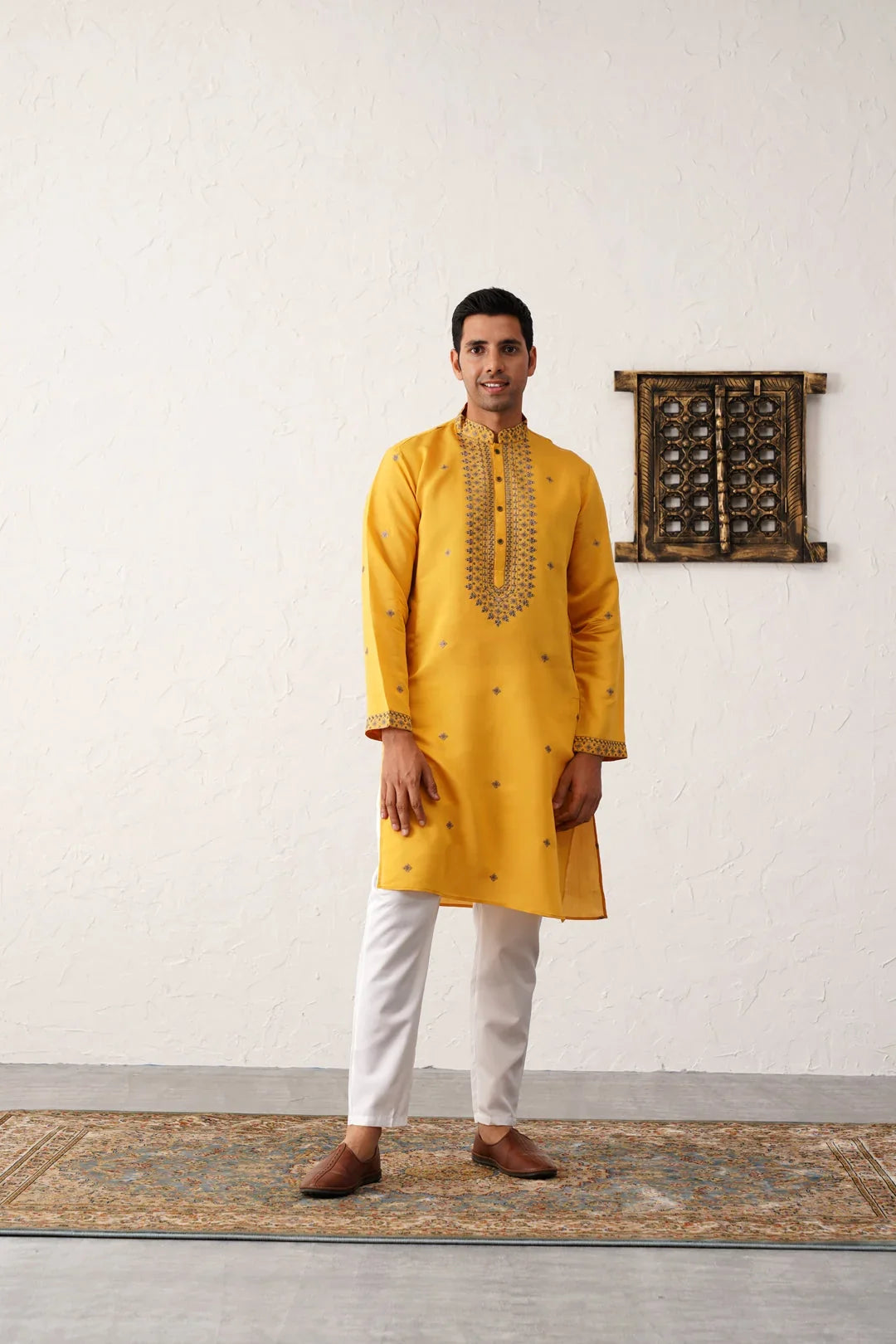Yellow Cotton Solid Indian Wear JOKP_P_5046Yellow | DesiQlo
