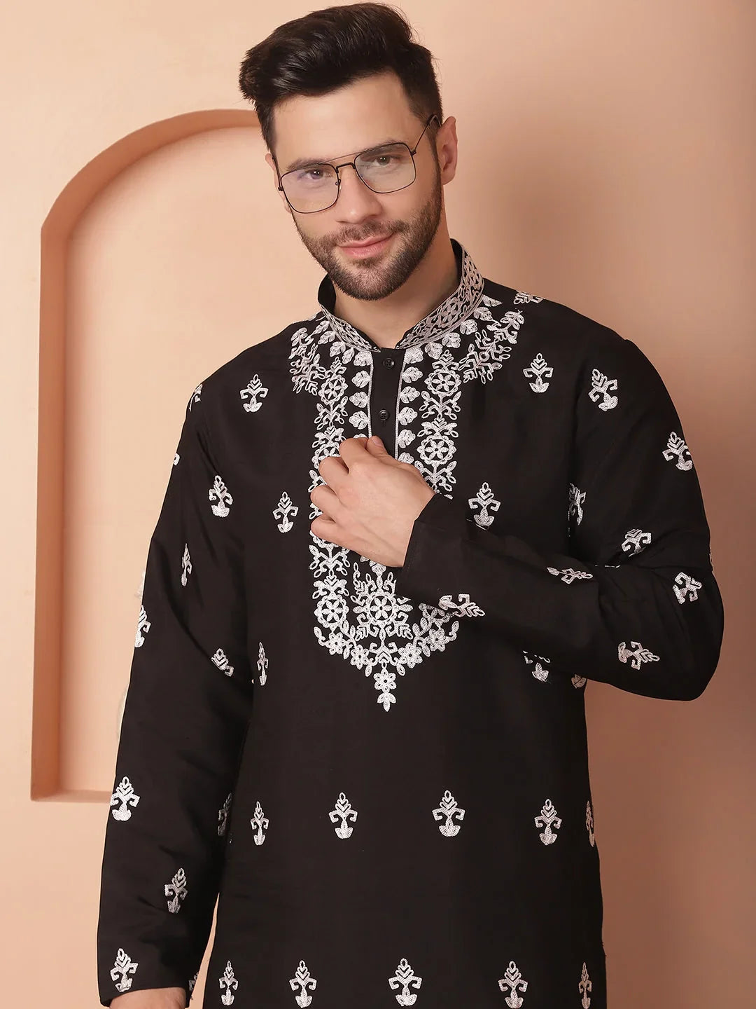 Black Cotton Solid Indian Wear JOKP_P_5051Black | DesiQlo