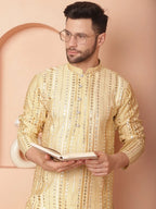 Men's Solid Mirror Work Kurta Payjama Sets-JOKP-P