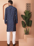 Men's Collar Chikankari Embroidered Kurta Assorted With Pyjama-JOKP-P