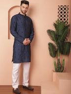 Men's Collar Chikankari Embroidered Kurta Assorted With Pyjama-JOKP-P
