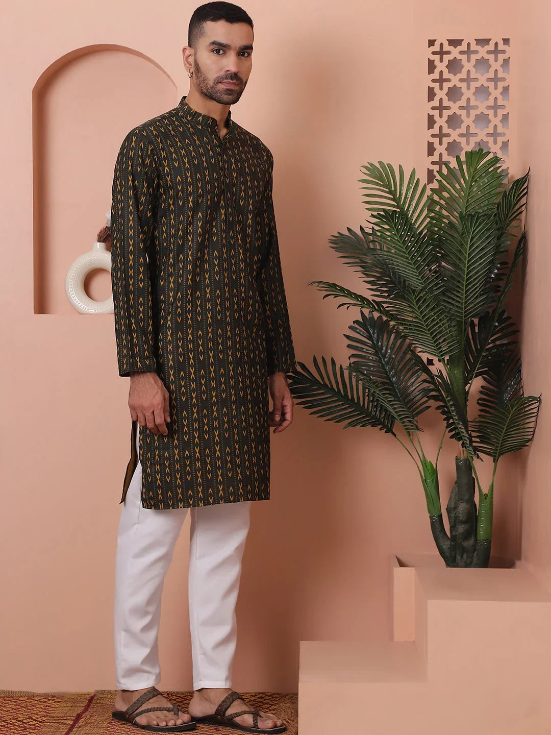 Green Cotton Solid Indian Wear JOKP_P_5069Mehndi | DesiQlo