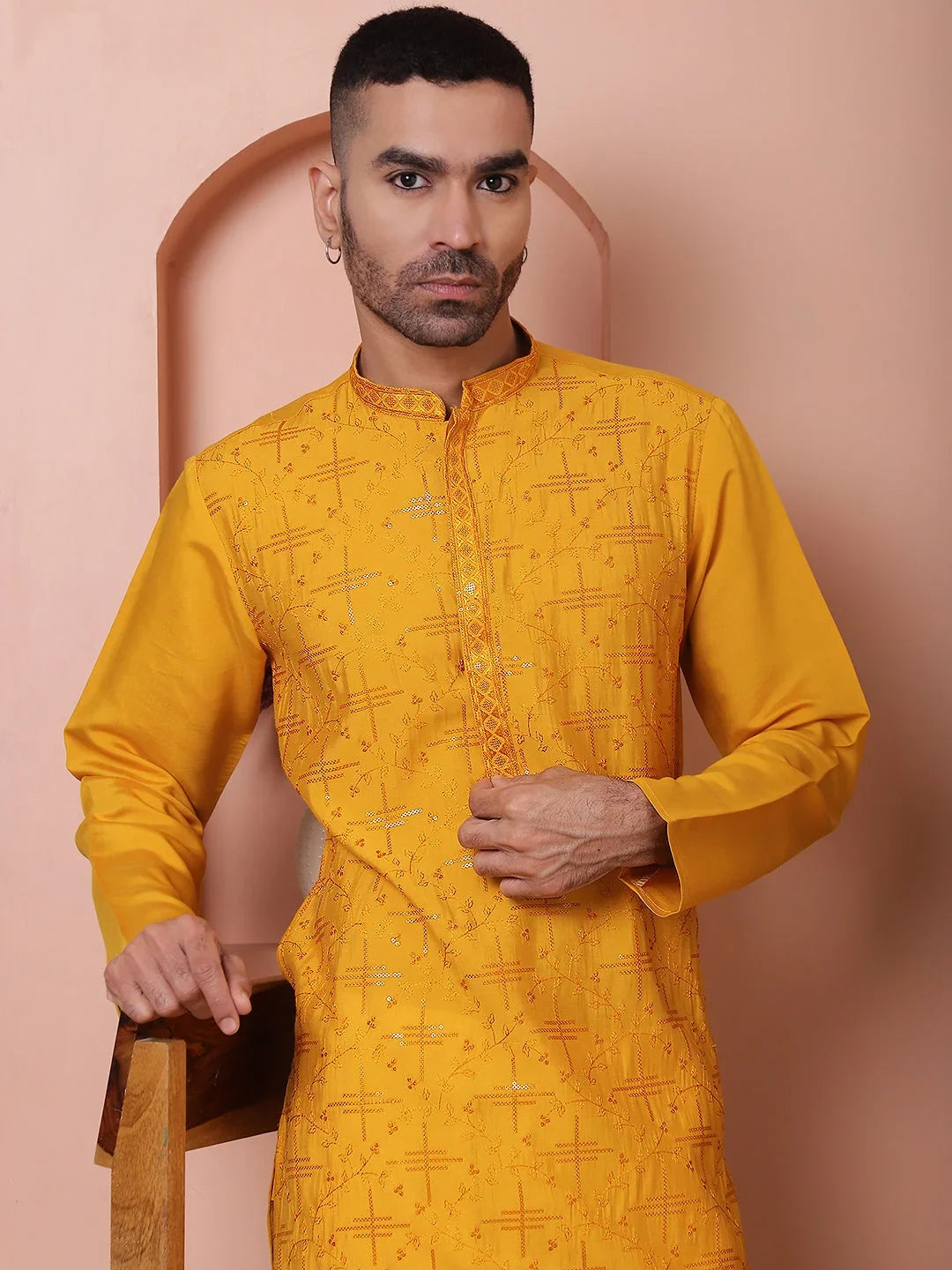 Yellow Rayon Solid Indian Wear JOKP_P_5073Mustard | DesiQlo