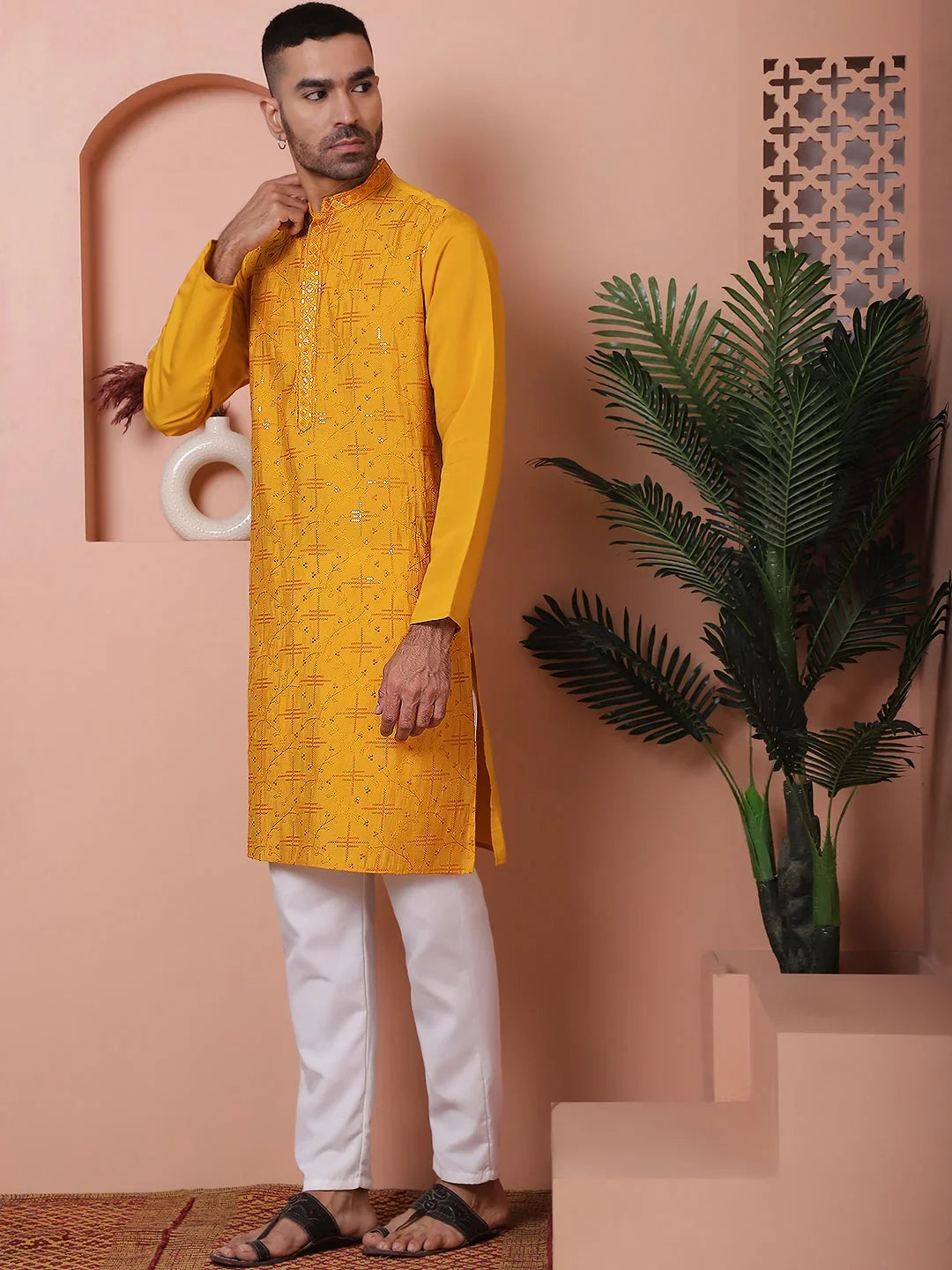 Yellow Rayon Solid Indian Wear JOKP_P_5073Mustard | DesiQlo